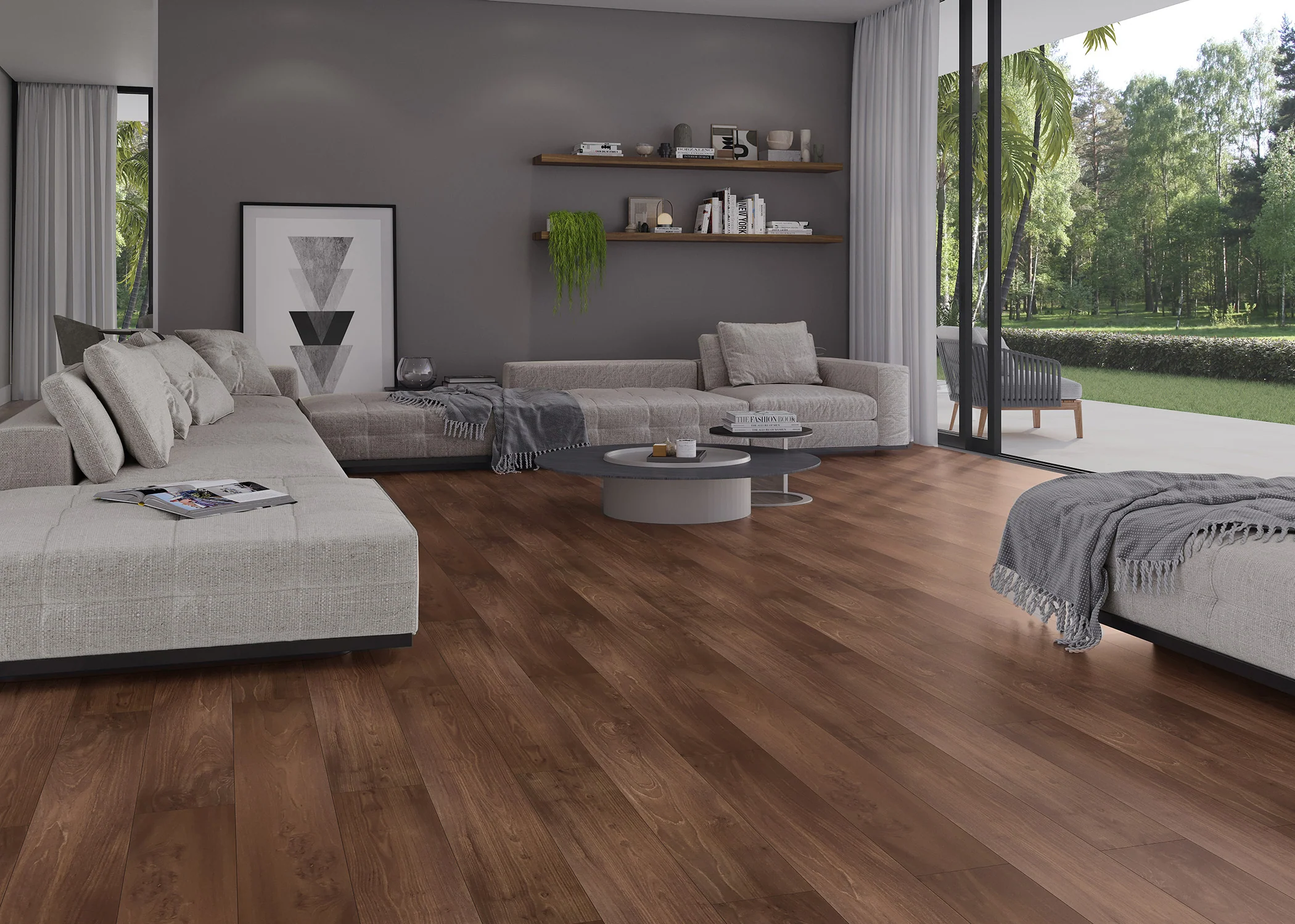 12mm Bronzed Oak Water Resistant Laminate Flooring 7.36 in. Width x 52.75 in. Length - As-Is - Stack Out - 355.96 Sq. Ft. - Image 2