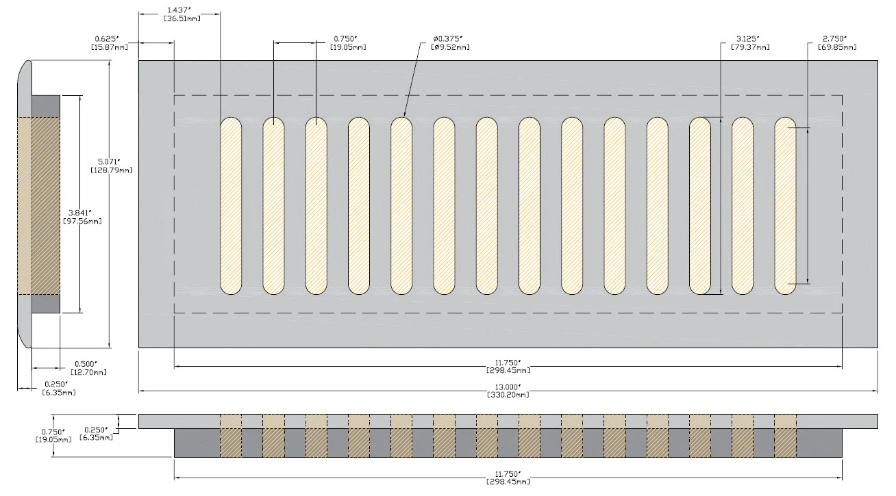 4 x 12 Sierra Redwood Drop In Grill - Image 2