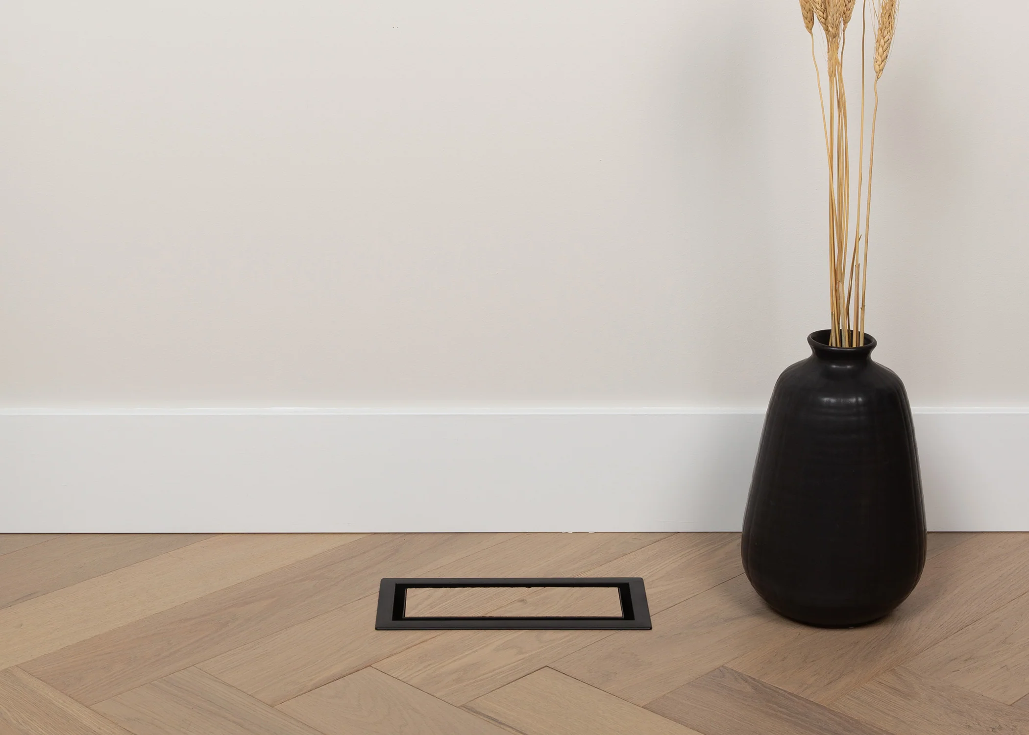 4"x12" Framed ABS Resin Matte Black Floor Register - Image 2