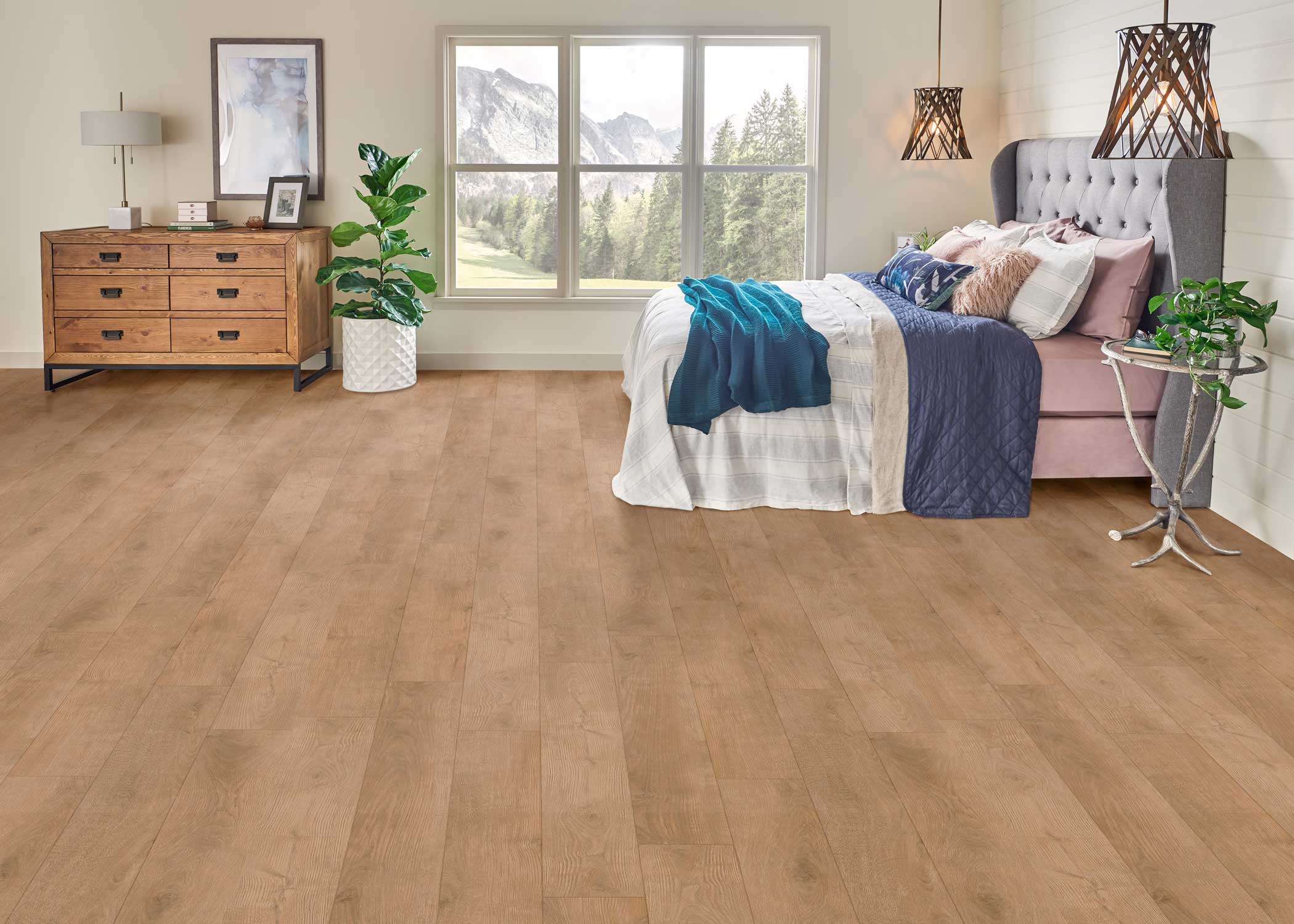 5mm w/pad Georgetown Oak Waterproof Rigid Vinyl Plank Flooring - Sample - Image 2