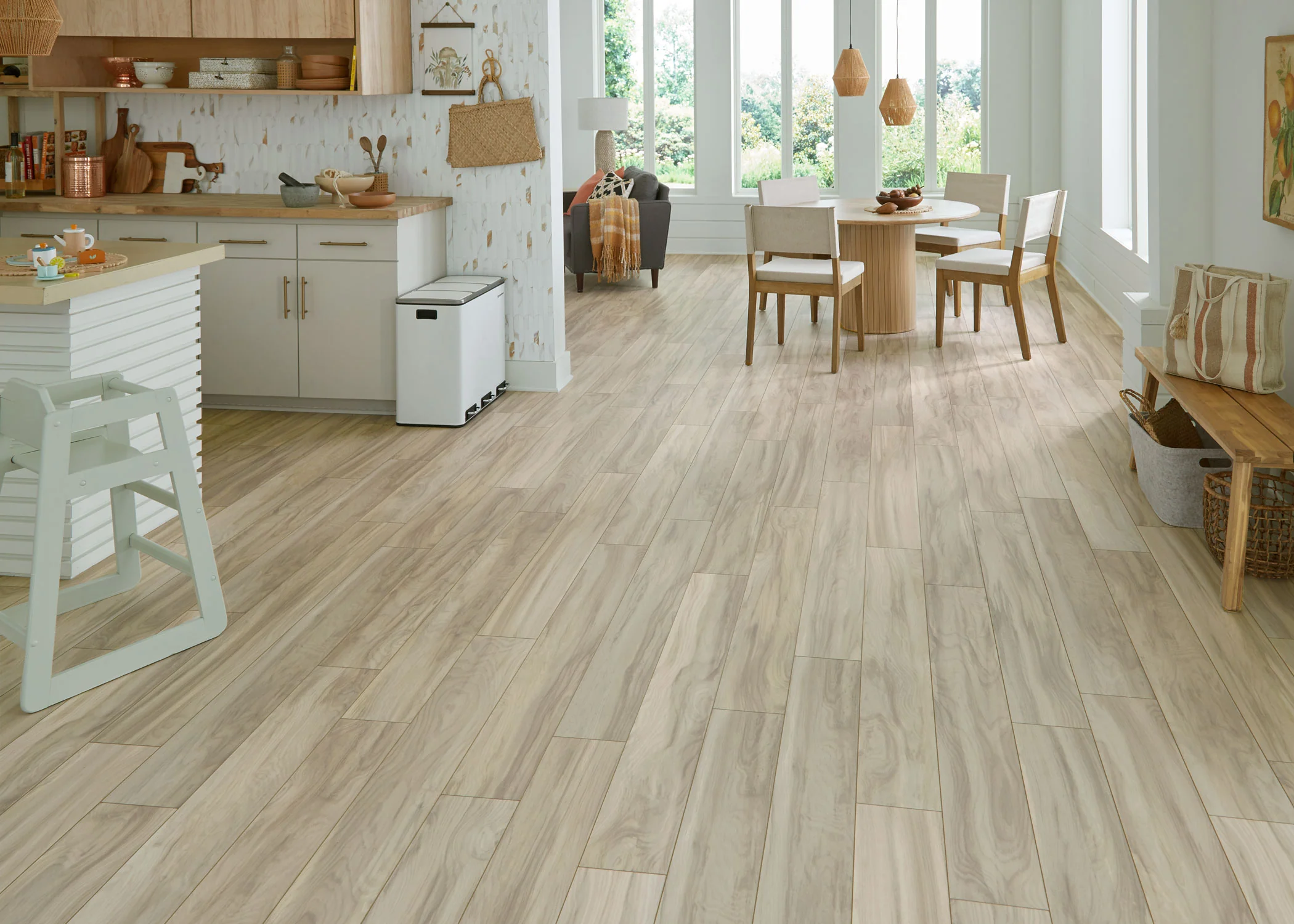 5mm w/pad Norwegian Walnut Waterproof Rigid Vinyl Plank Flooring 6.81 in. Wide x 51 in. Long - As-Is - Stack Out - 871.86 Sq. Ft. - Image 2
