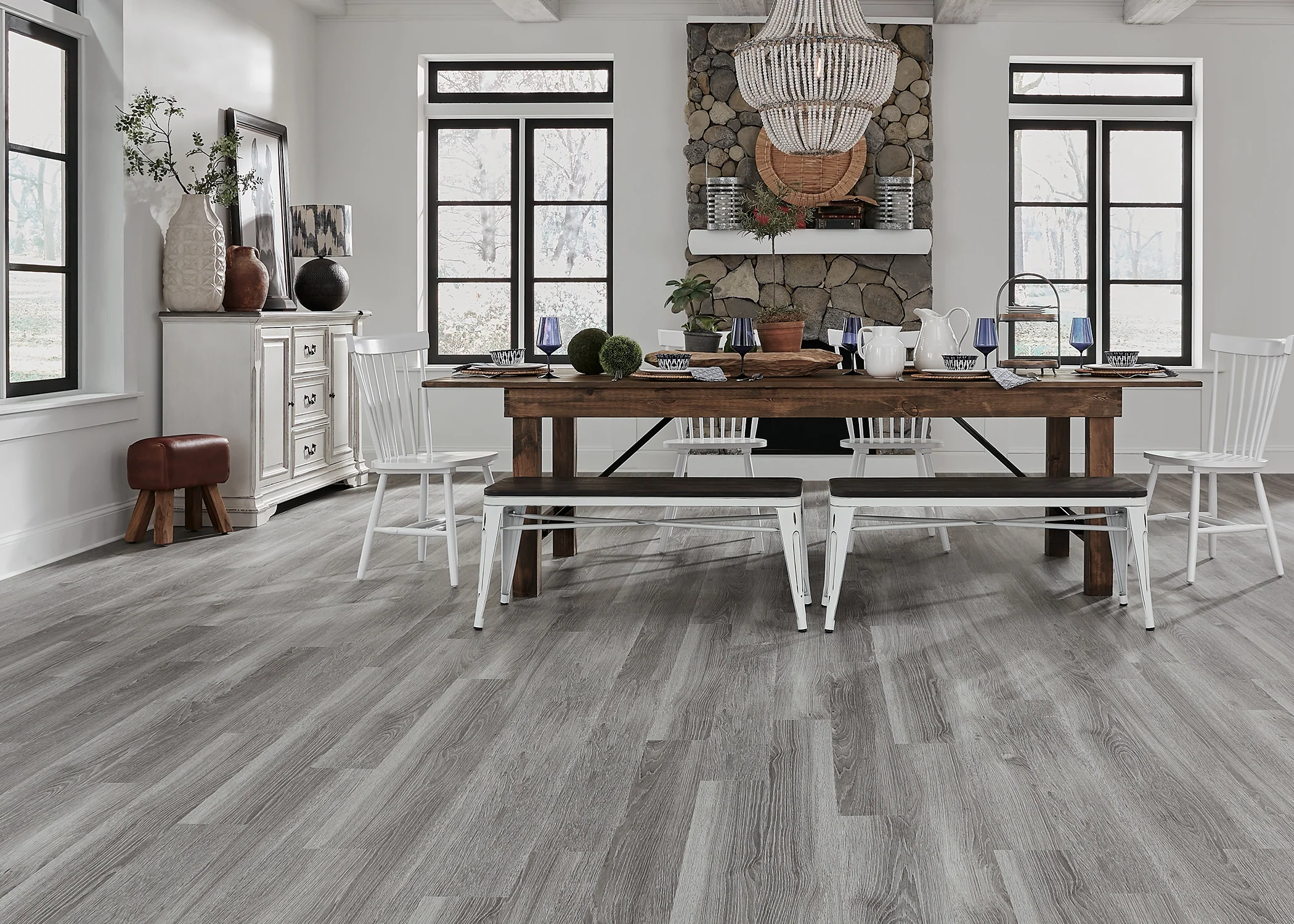 5mm w/pad Table Rock Oak Waterproof Rigid Vinyl Plank Flooring - Sample - Image 2