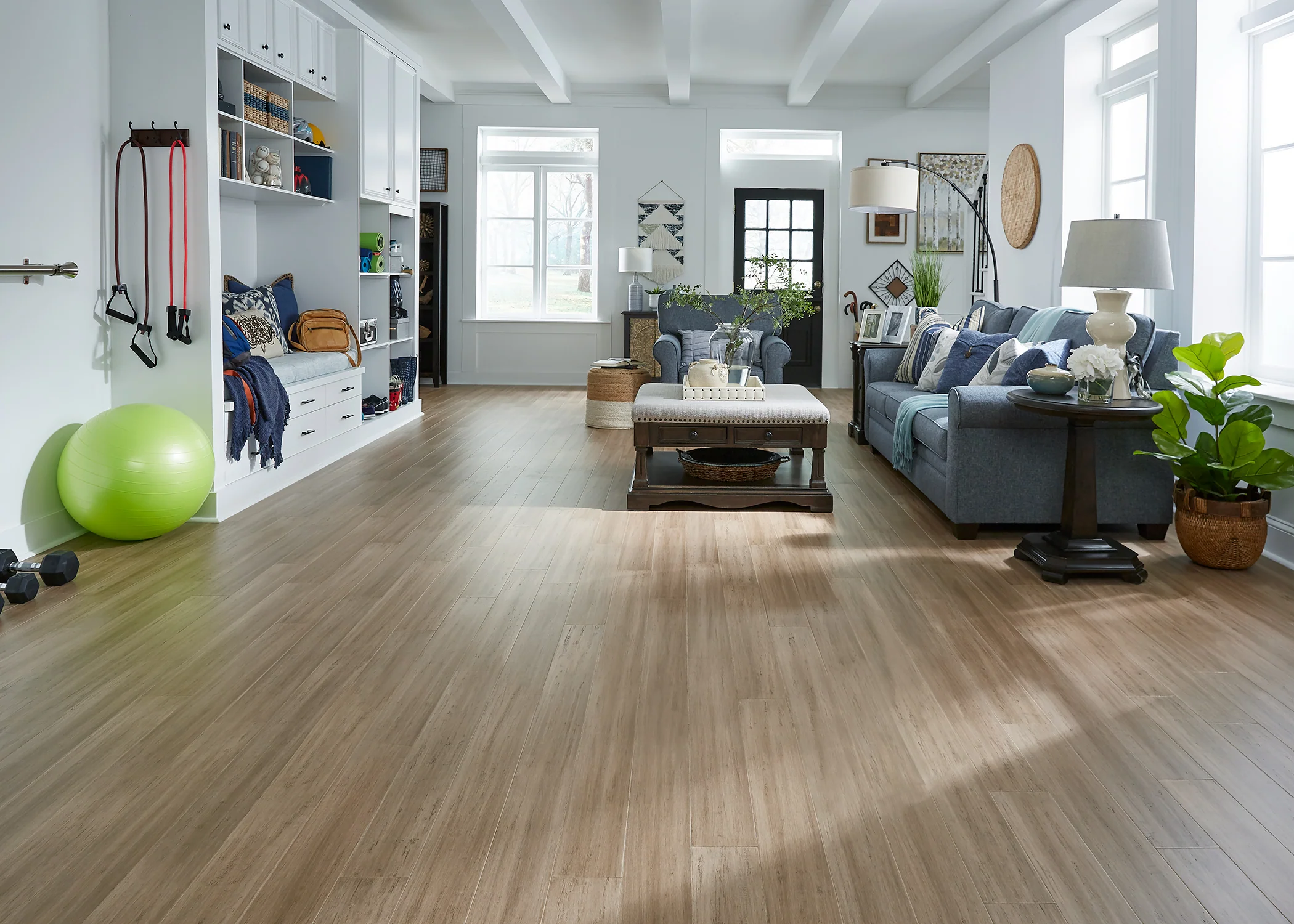 7mm w/pad Toffee Distressed Water-Resistant Strand Engineered Bamboo Flooring 5.11 in. Wide - As-Is - Stack Out - 437.58 Sq. Ft. - Image 2