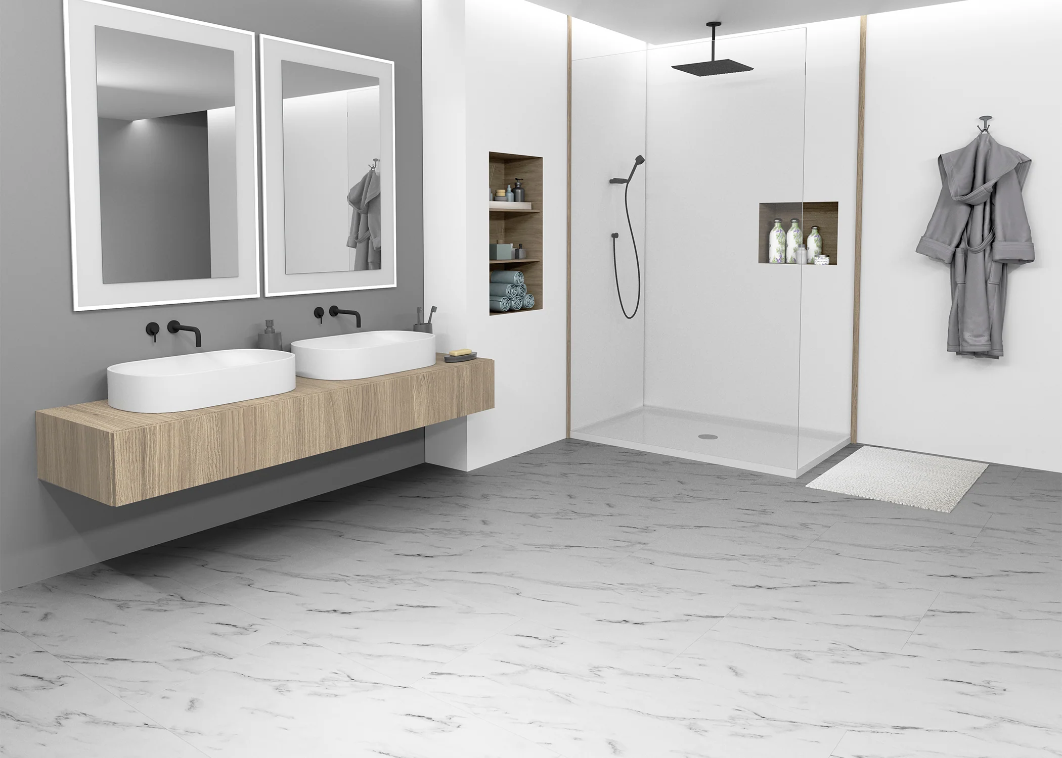 8mm High Tower Marble 24 Hour Water-Resistant Laminate Flooring 23.7 in. Wide x 46.54 in. Long - As-Is - Stack Out - 504.68 Sq. Ft. - Image 2