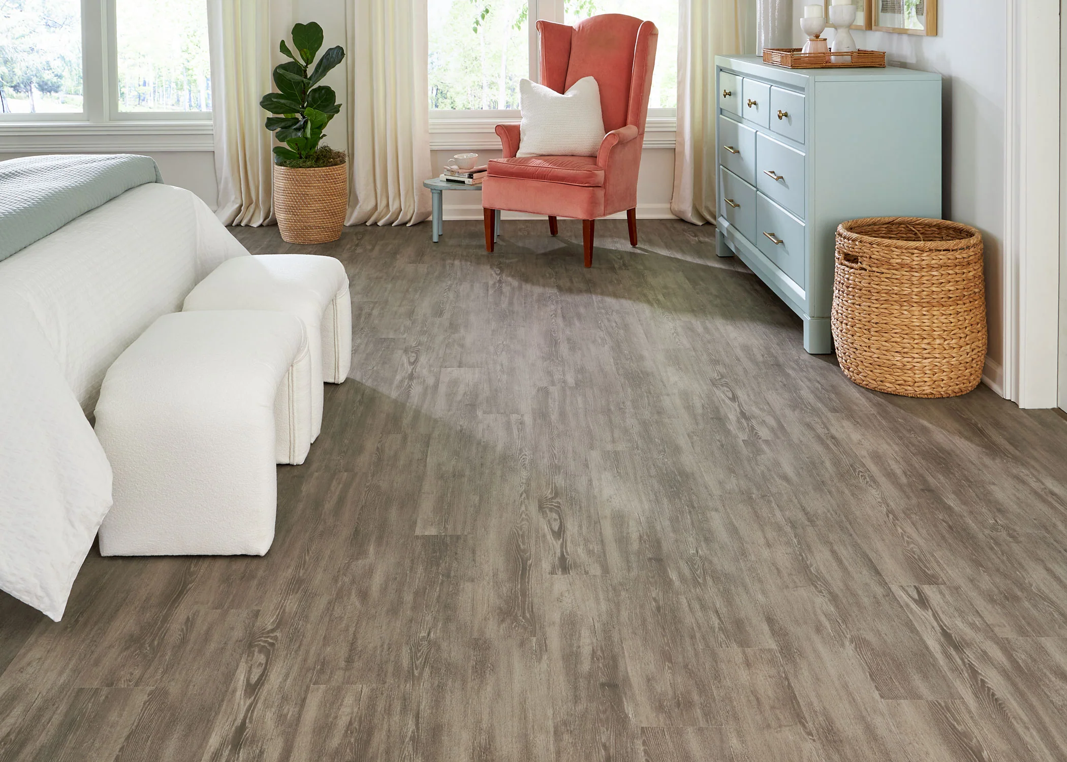 5mm w/pad Sandston Oak Waterproof Rigid Vinyl Plank Flooring 5.75 in. Wide x 48 in. Long - Image 2