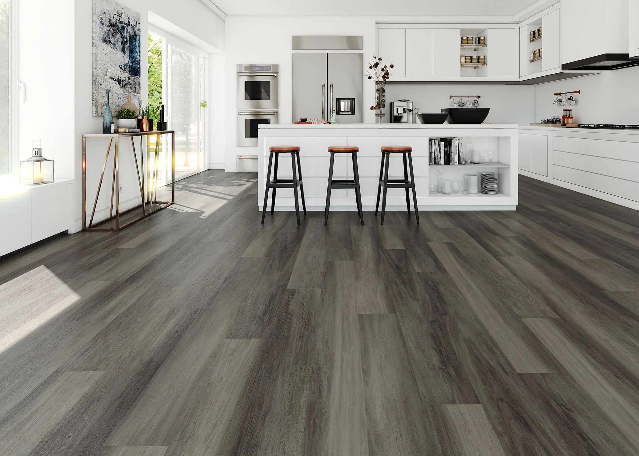 6mm w/pad Stormy Glen Oak Waterproof Rigid Vinyl Plank Flooring 7.56 in. Wide x 60 in. Long - Image 2