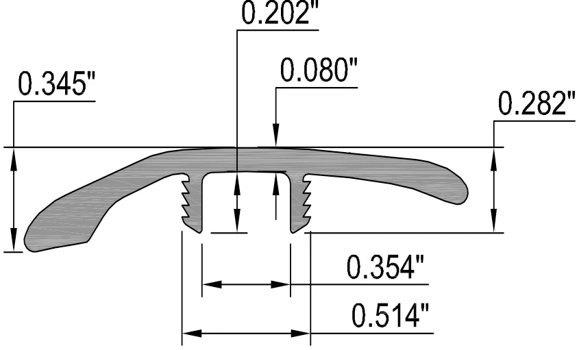 Grigio Salerno Waterproof 1.89 in wide x 7.5 ft Length Reducer - Image 2