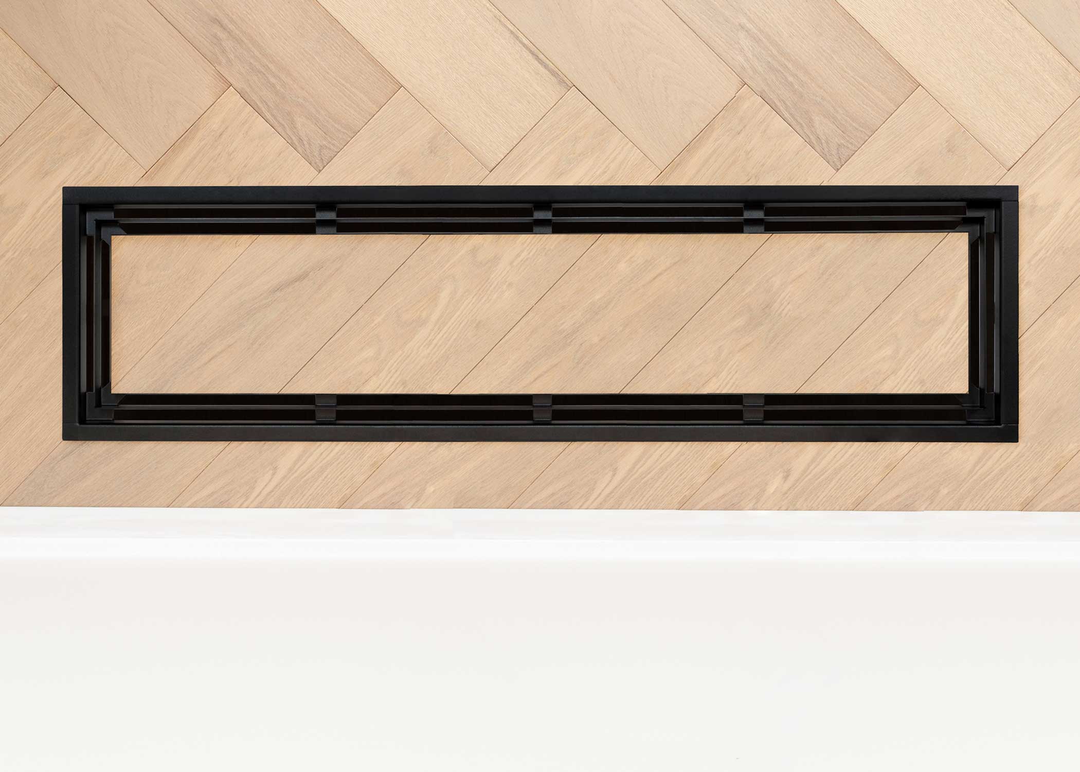 Luxe+ - Framed Steel Floor Vent Matte Black 6x14"
