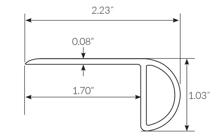 Nashville Oak Waterproof 2.25 in wide x 7.5 ft Length Low Profile Stair Nose - Image 2