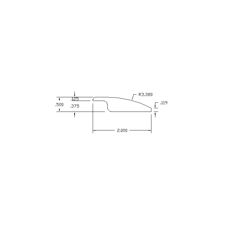 Prefinished Golden Valley Hickory Hardwood 3/8 in. Thick x 2 in. Wide x 78 in. Length Reducer - Image 2