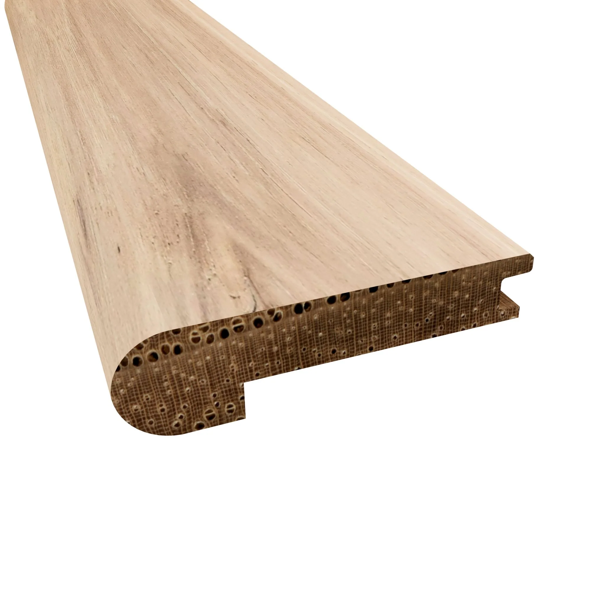 Prefinished Nautilus Hickory Wire Brushed 1/2 in. Thick x 2.75 in. Wide x 6.5 ft. Length Stair Nose