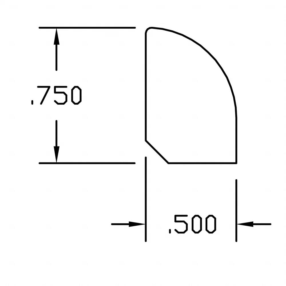 Prefinished Sugar Mill Hickory 3/4 in. Tall x 0.5 in. Wide x 6.5 ft. Length Shoe Molding - Image 2
